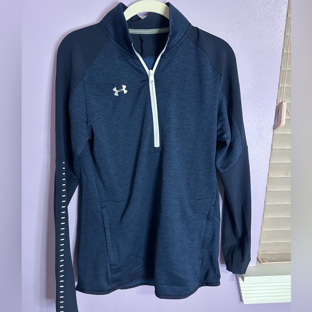 Under Armor zip up, Navy, Small/Medium